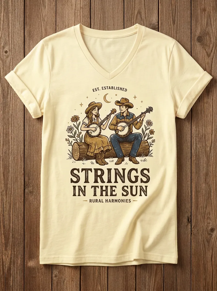 Festival Banjo Country Music Graphic T-Shirt