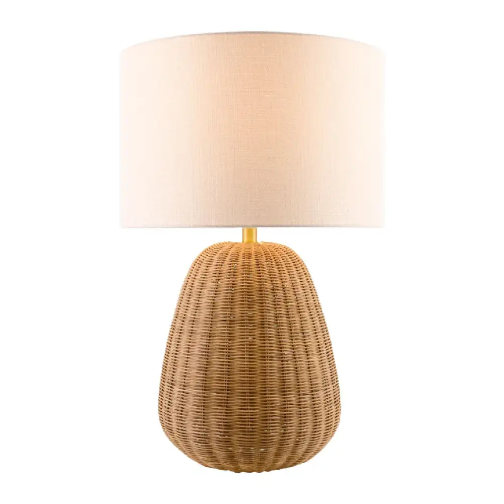 Hand-painted Rattan Linen Table Lamp