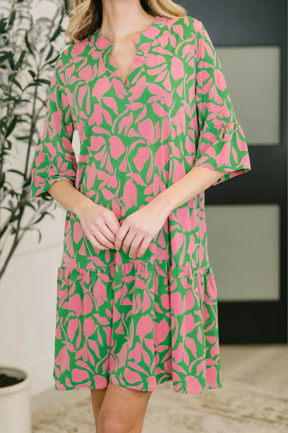 Abstract Floral Sunday Dress