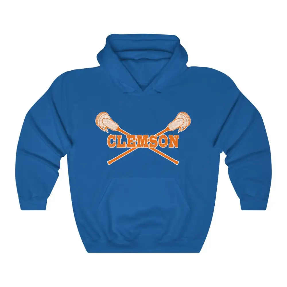 Relaxed Crossed Sticks Lacrosse Graphic Pullover Hoodie