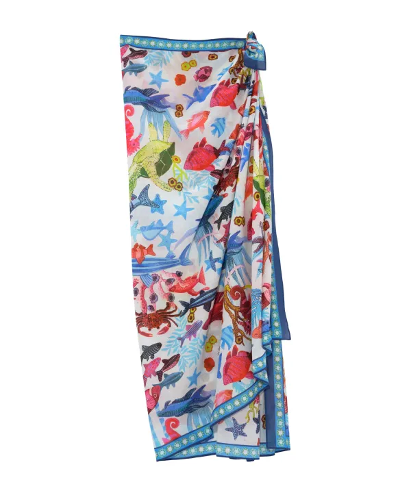 Cream Casual Style Underwater Seas Wrap
