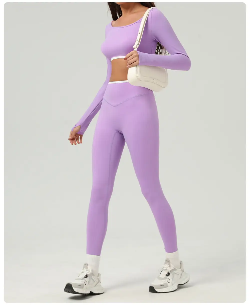 Contrast Waist Trim Leggings