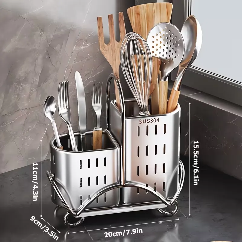 Double-Compartment Utensil Caddy