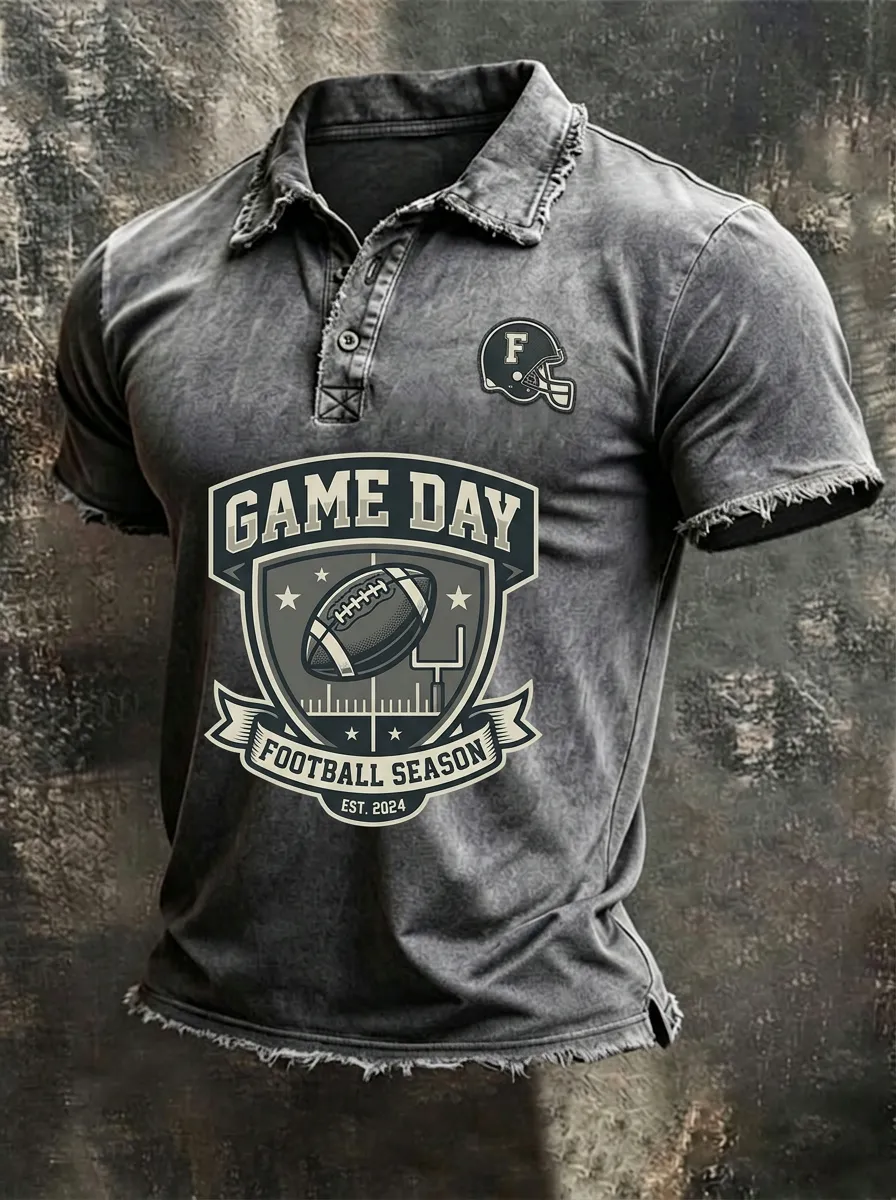 Football Game Day Shield Graphic Polo Shirt