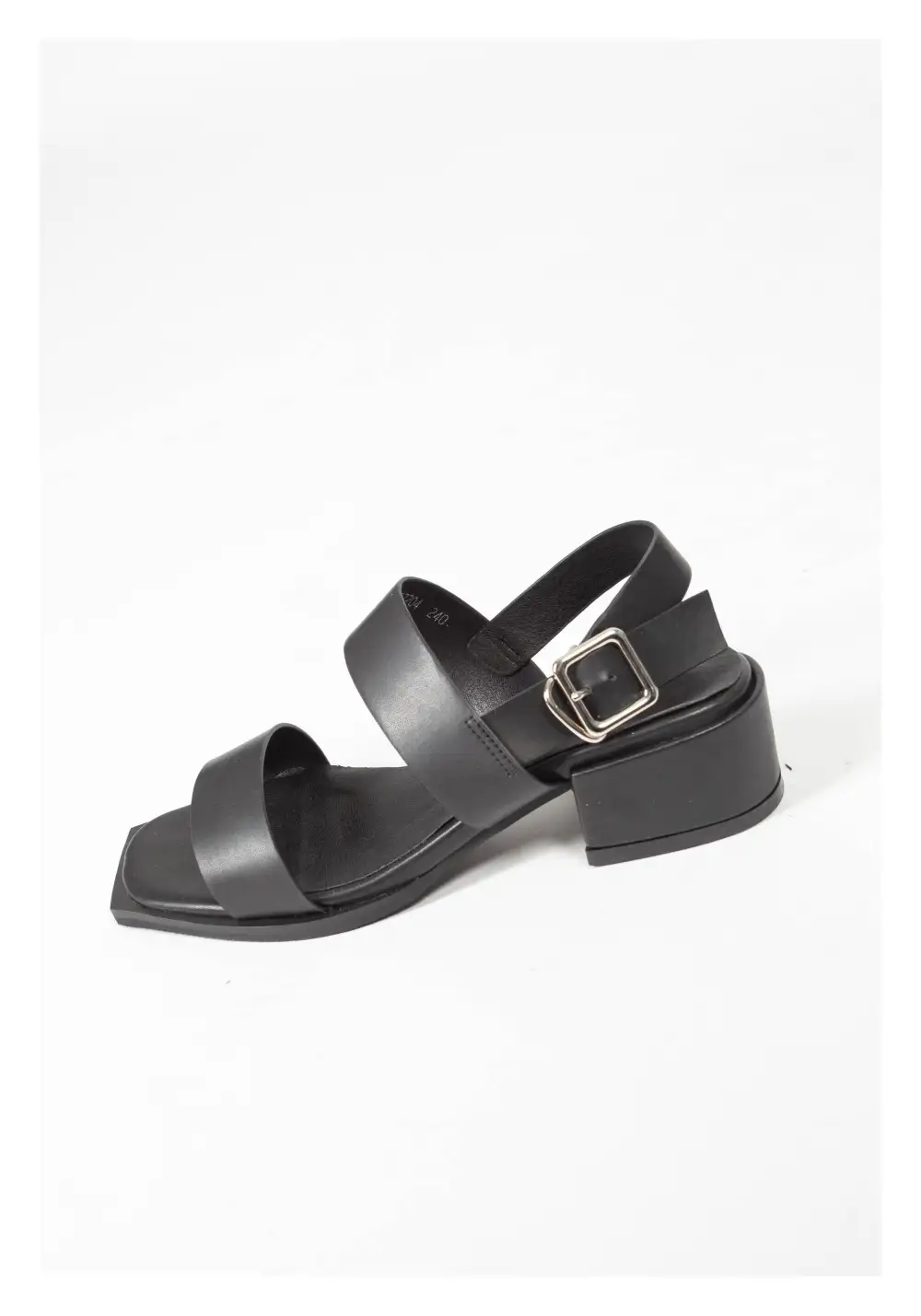 Streamlined Faux Leather Heeled Sandals