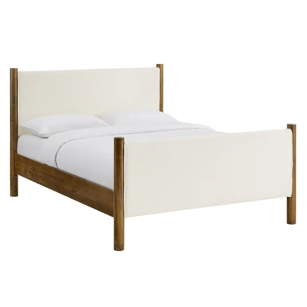 Boucle Upholstered Platform Bed