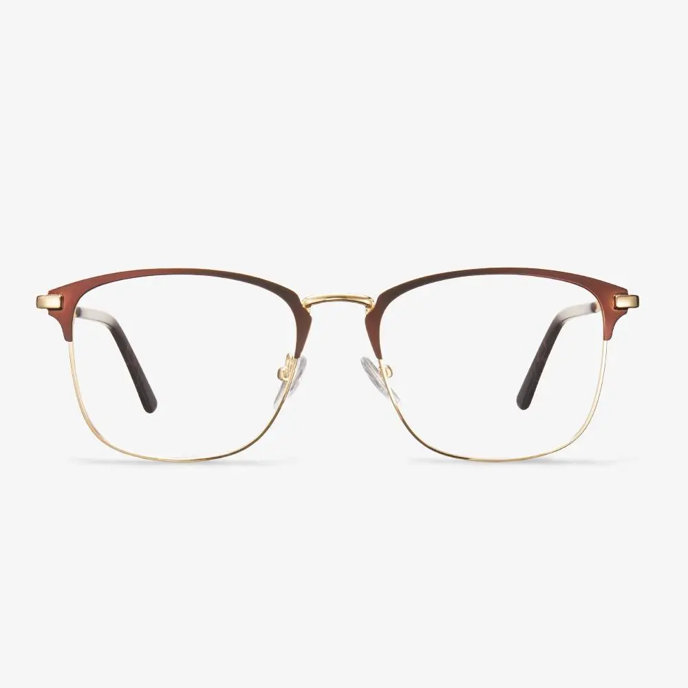 Rectangular Full Rim Metal Blue Light Eyewear