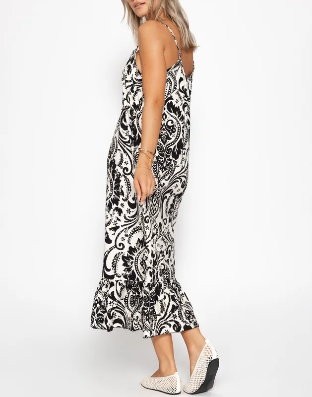 Black Floral Print Dress