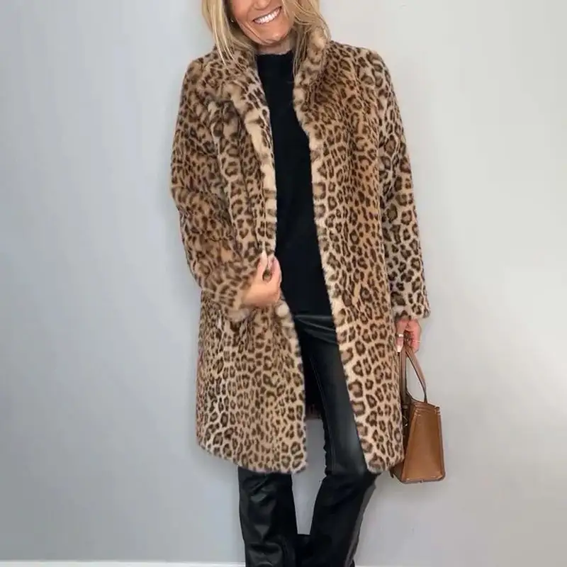 Leopard Plush Layering Jacket