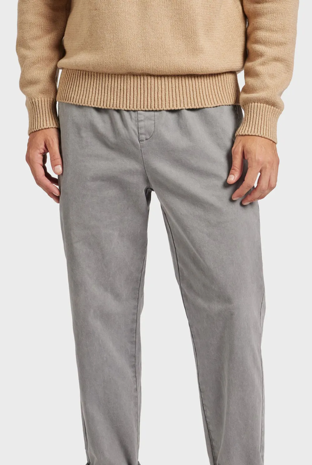 Casual Tapered Fit Cotton Blend Chino Pants