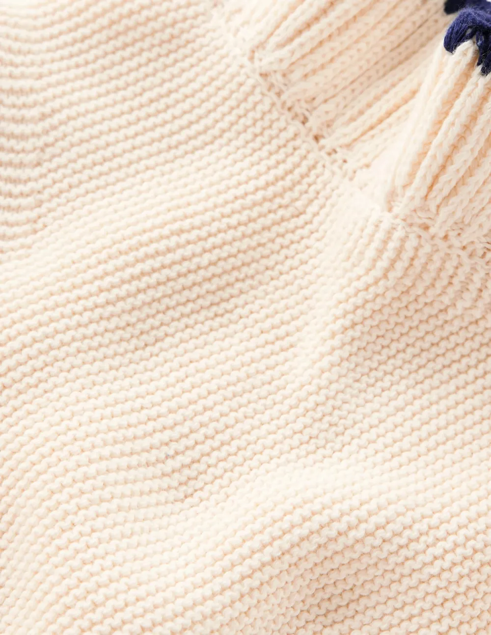 Creamy Ruffled - Edge Knit Top
