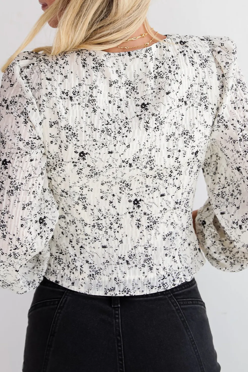 Cream Floral Blouse
