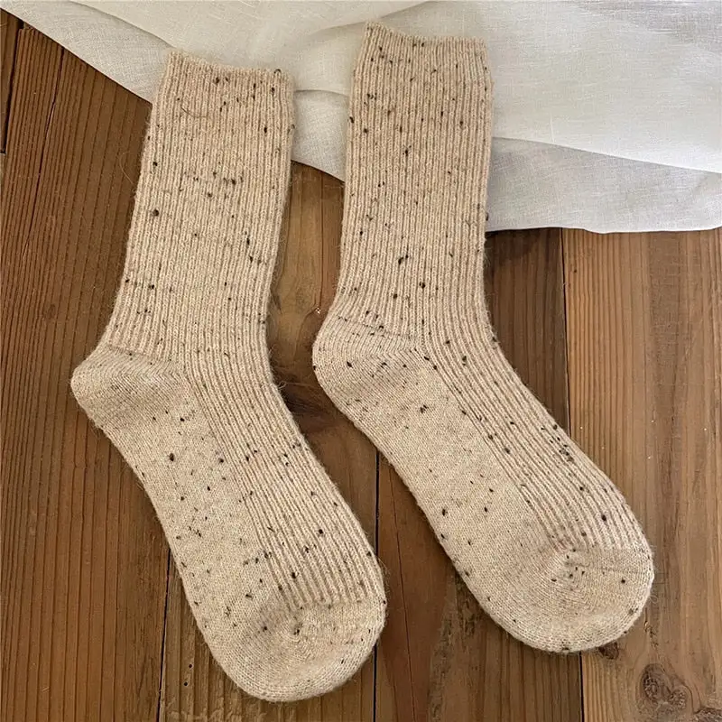 Wool Blend Ribbed Knee High Socks