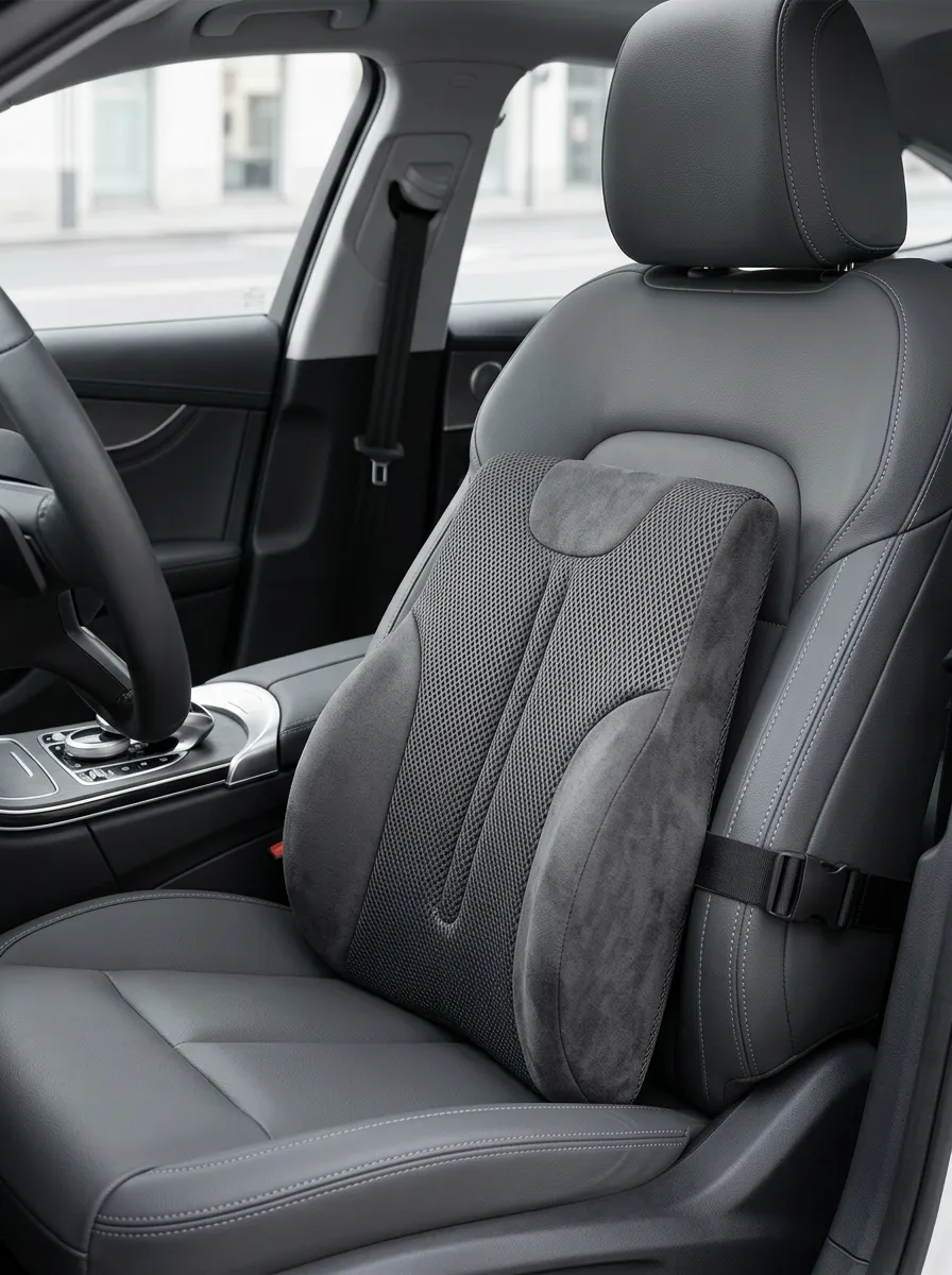 Lumbar-Support Mesh Memory-Foam Ergonomic-Look Car Lumbar Support Pillow
