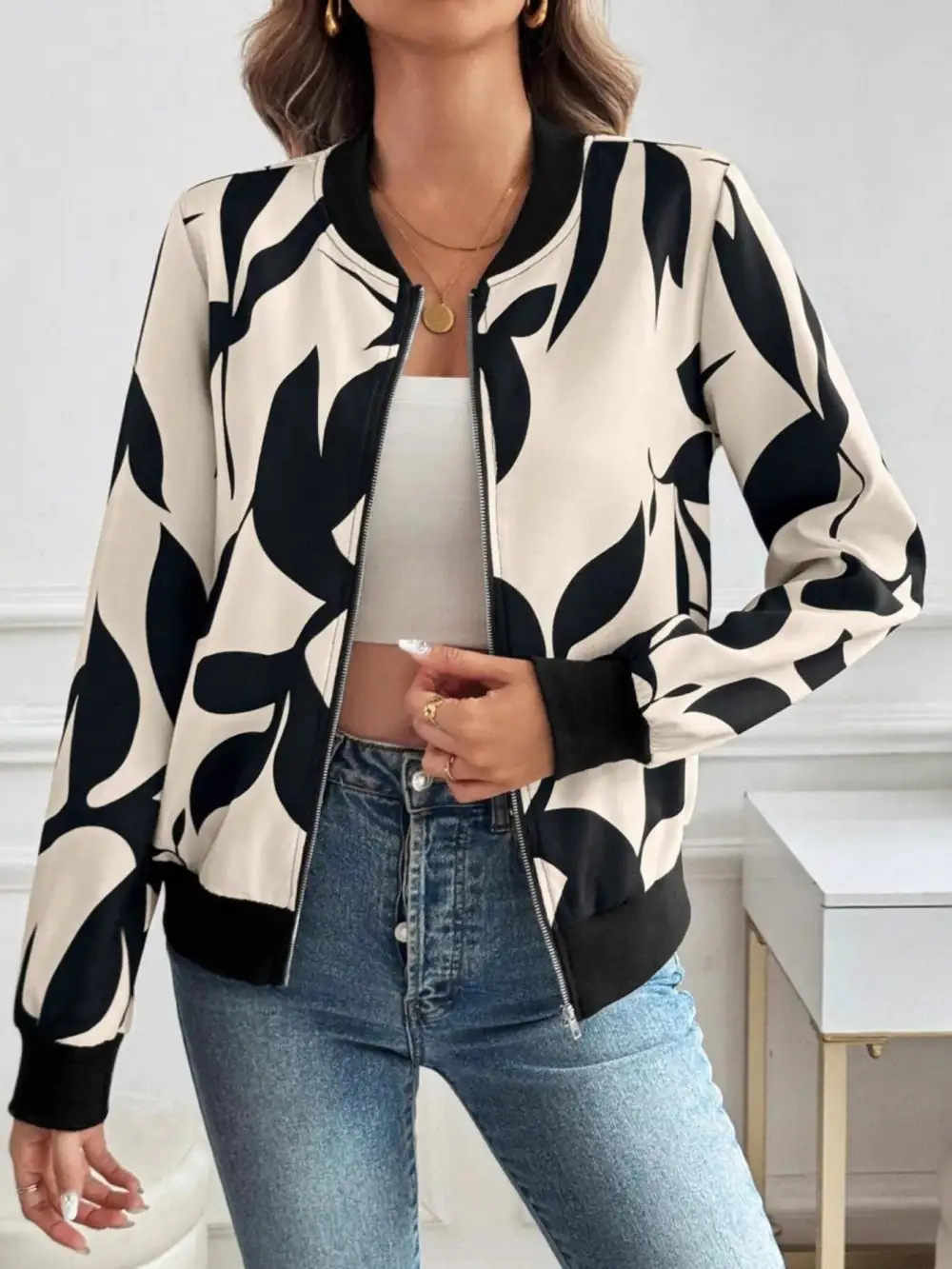Relaxed Refined Zip-Up Jacket