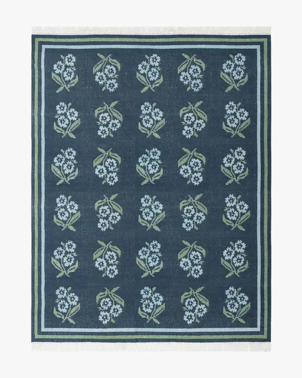 Bordered Handwoven Indoor-Outdoor Area Rug