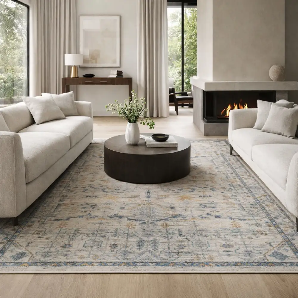 Patterned Wool Blend Carpet