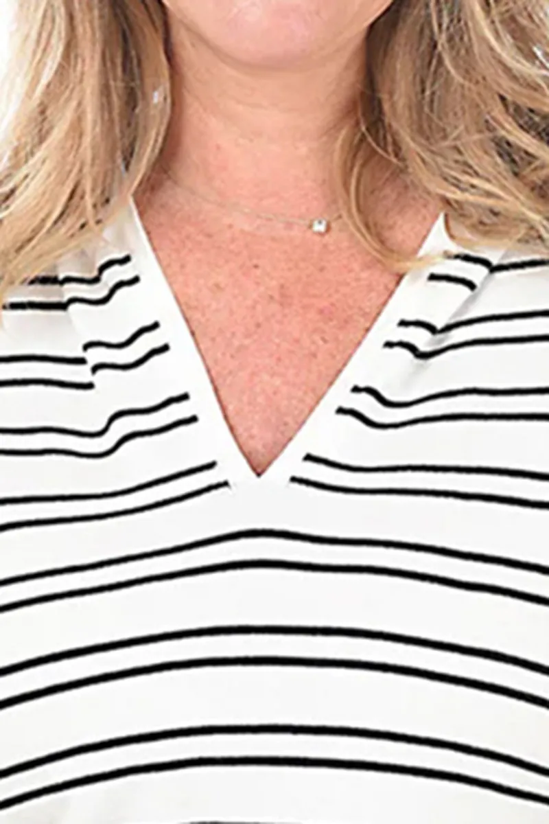 Striped Sleeveless Hooded Sweater