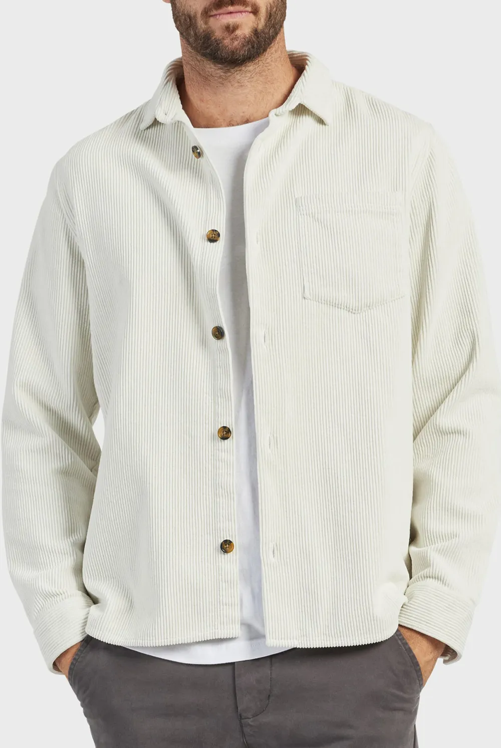 Cotton Cord Overshirt-Navy