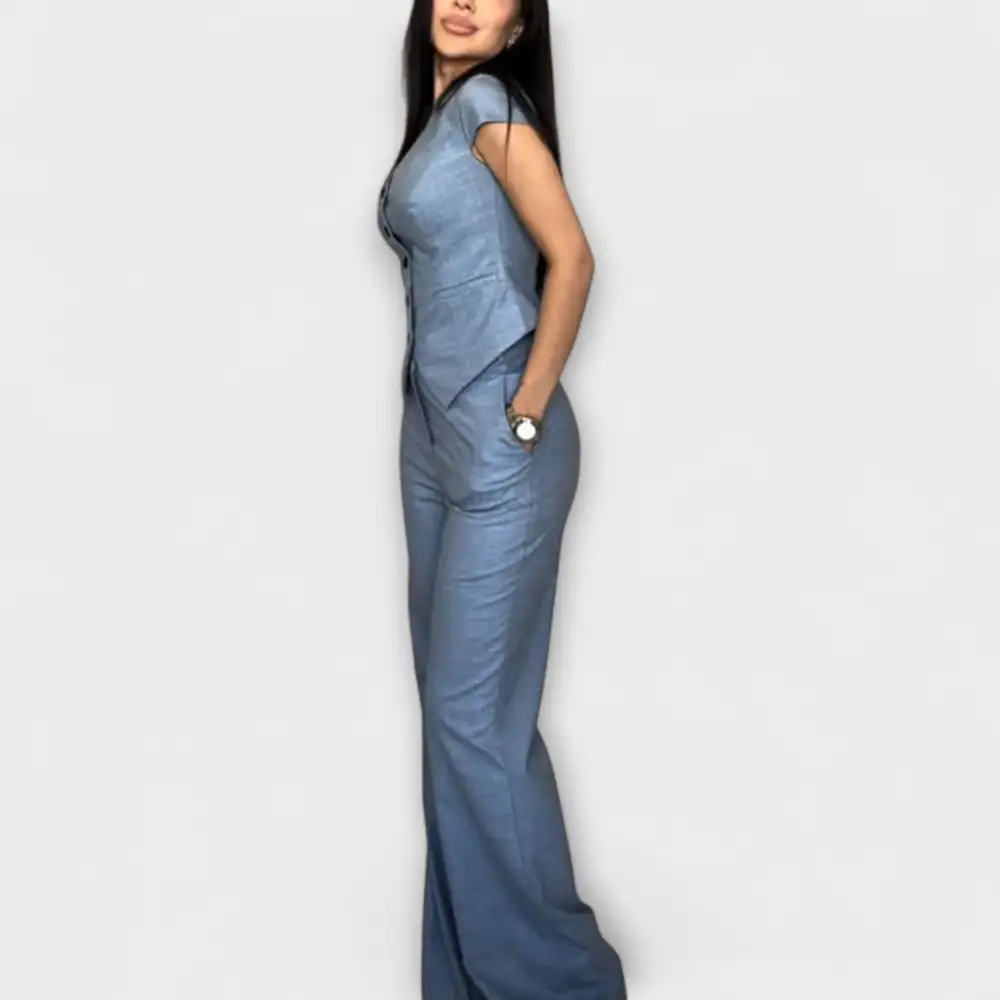 V-Neck Check Pattern Casual Dress