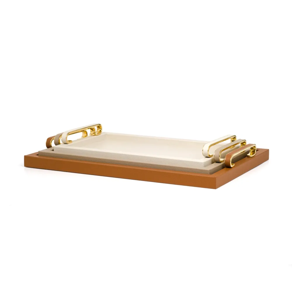 Leather Covered Wooden Tray