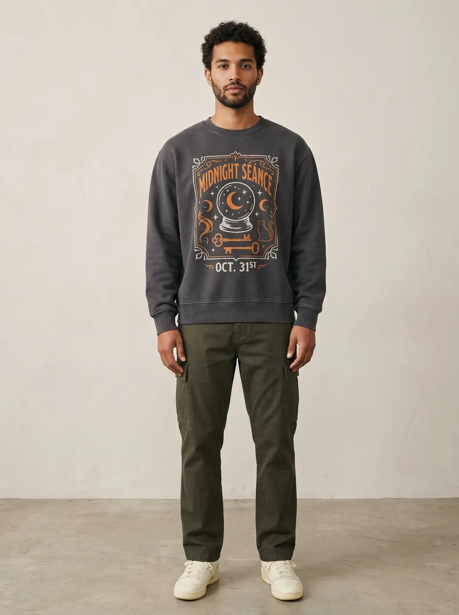 Men's Halloween Midnight Seance Crystal Ball Sweatshirt