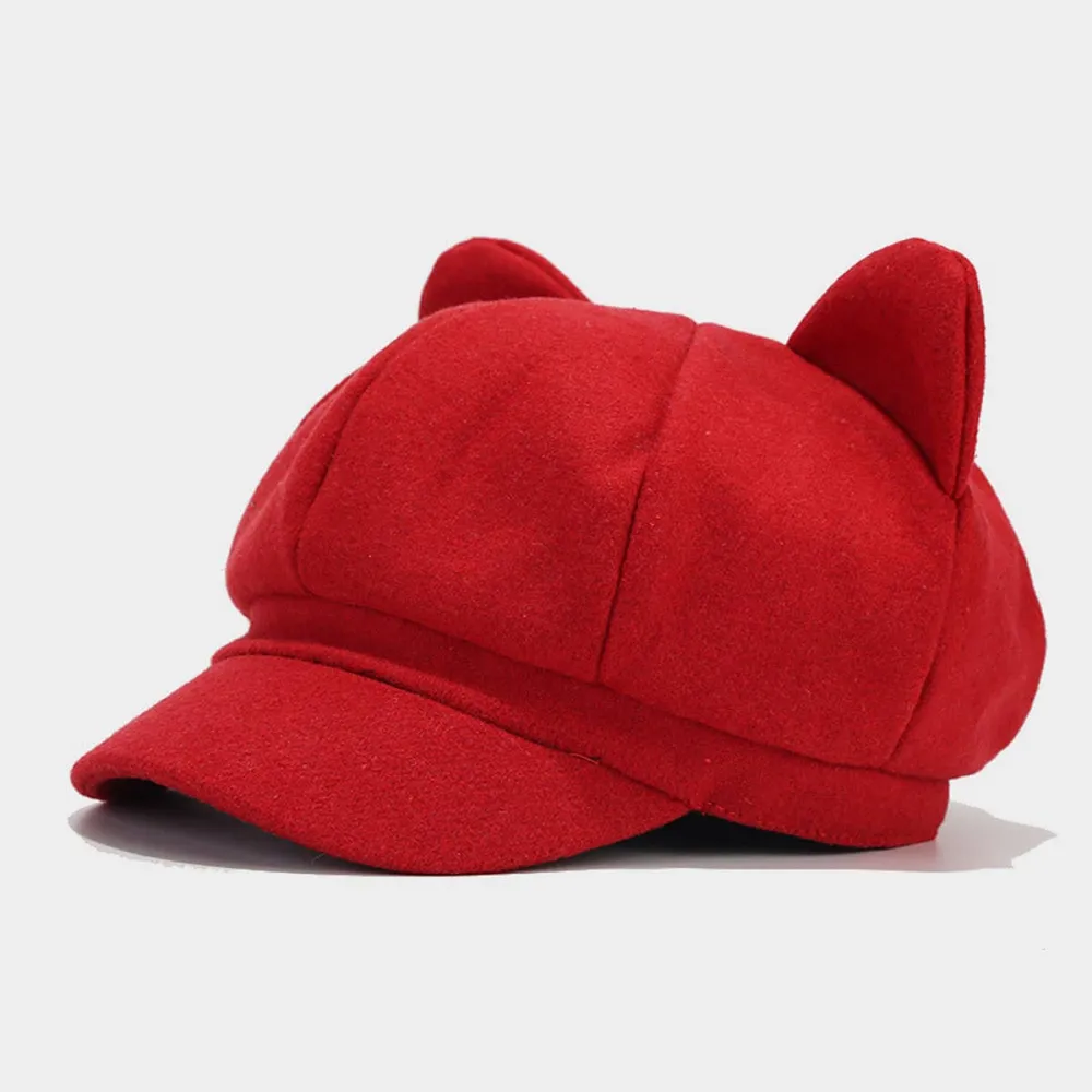 Retro Cat Beret Hat