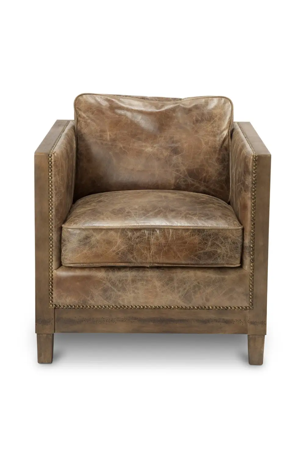 Leather Studded Club Chair
