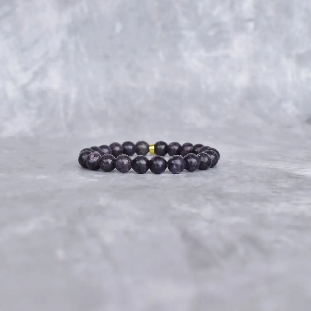 Minimal Lepidolite Bead Bracelet