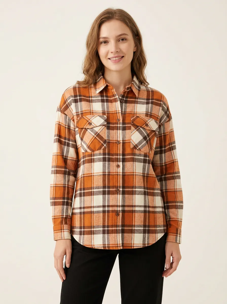Tailored Printed Plaid Plaid Long-Sleeve Shirt