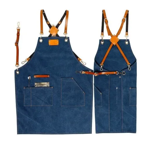 Everyday Canvas Leather Strap Crossback Kitchen Work Apron