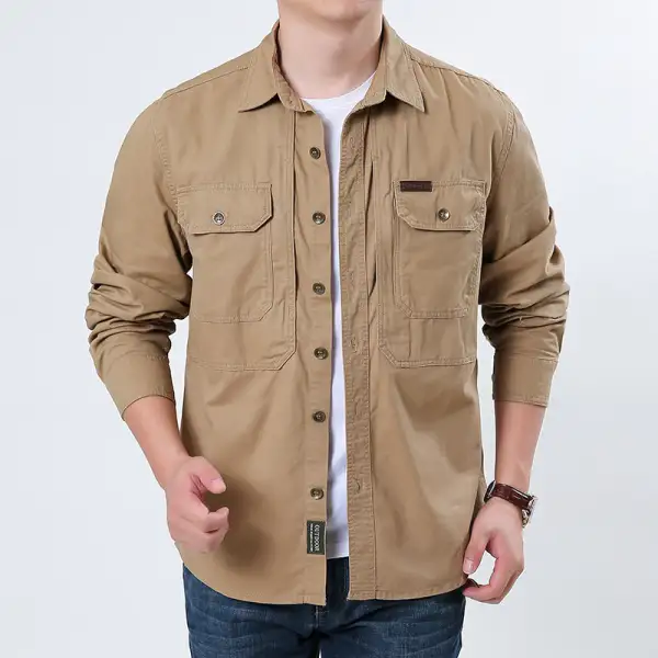 Men's Practical Utility Shirt With Chest Pockets
