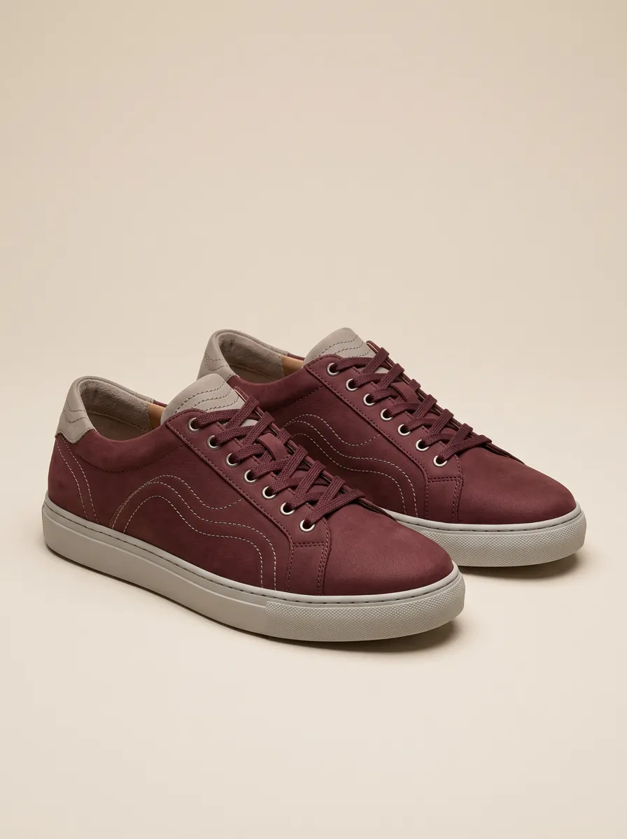 Men's Casual Wave Stitched Print Sneakers