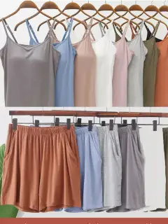 Classic Refined Pocketed Top and Shorts Matching Set