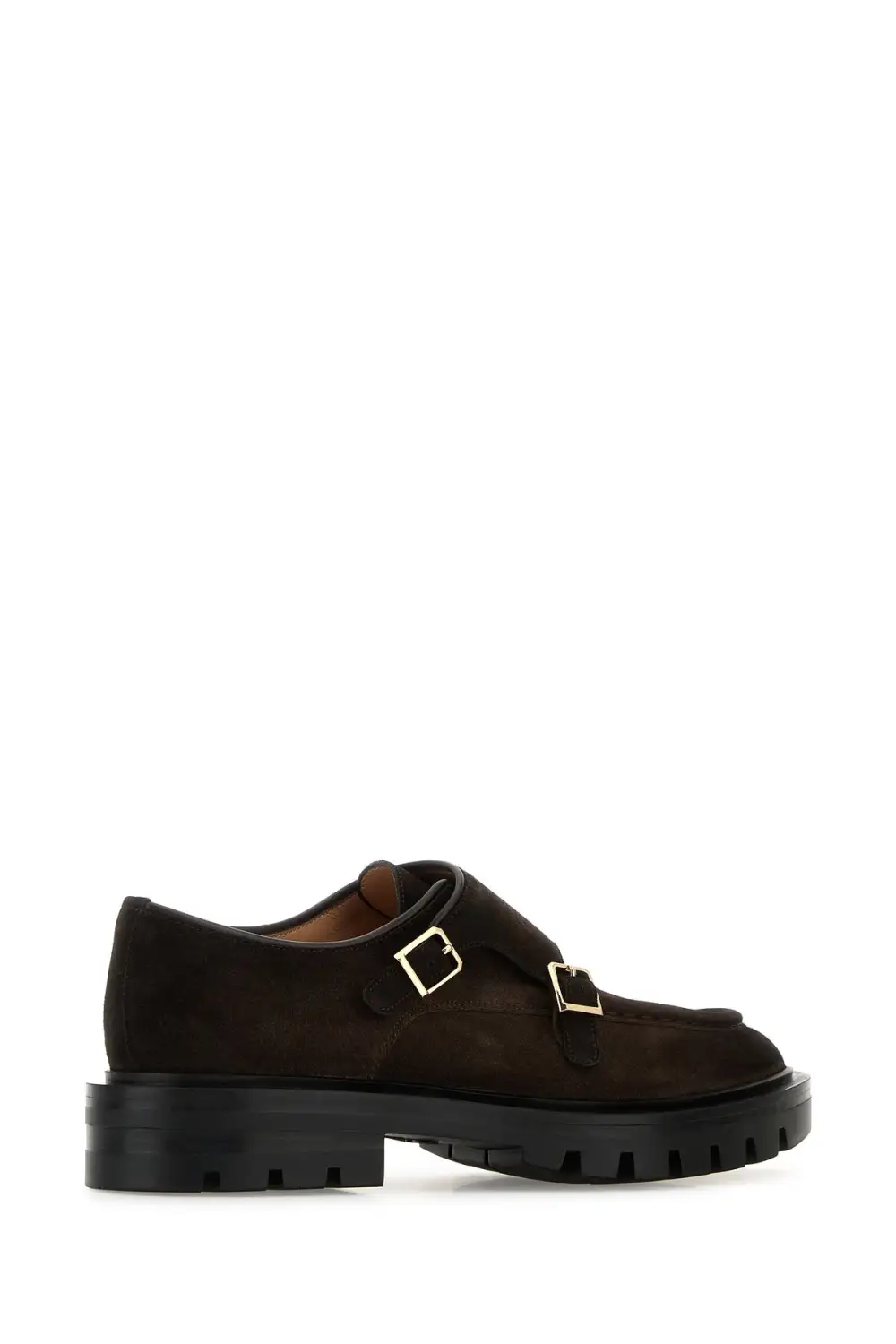 Adjustable Strap Lug Sole Suede Loafers