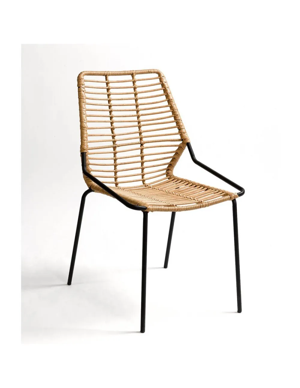 Natural Rattan Metal Patio Chair