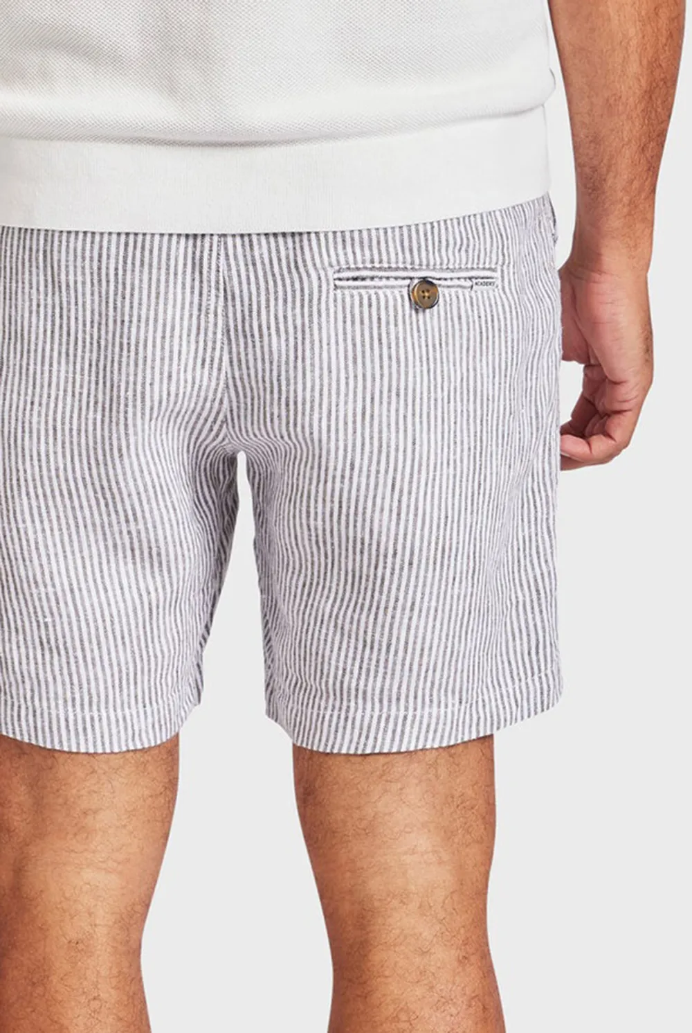 Vertical Striped Linen Blend Casual Resort Shorts