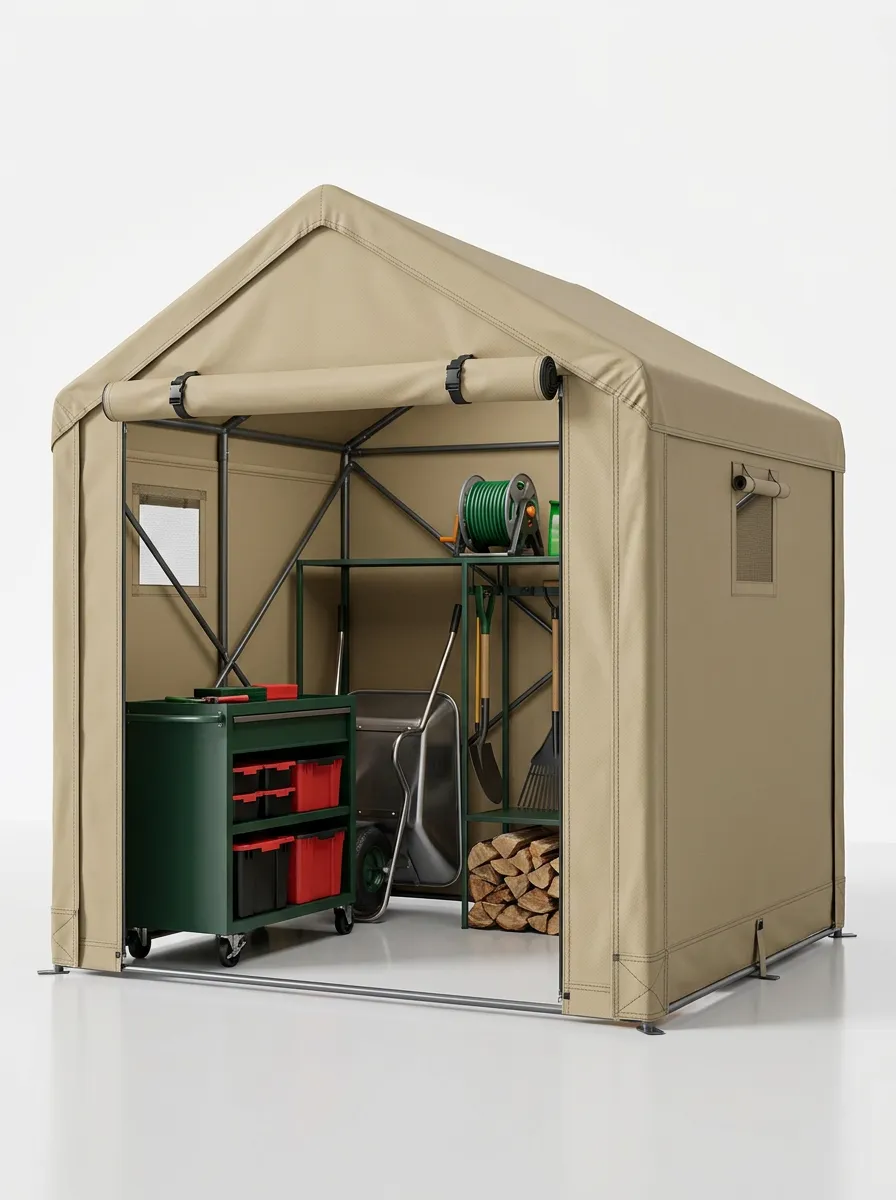Portable Canvas Tool Storage Shed