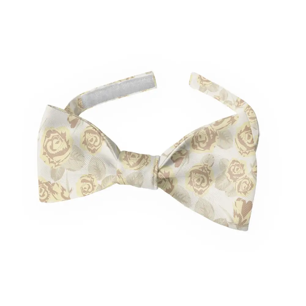 Rose Bud Floral Motif Bow Tie