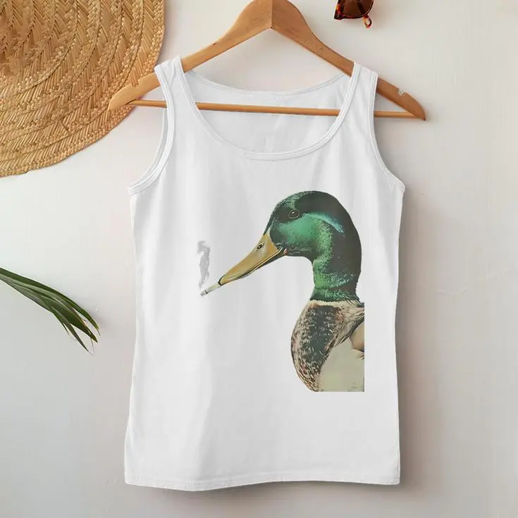 Mallard Smoking Cigarette Women Tank Top