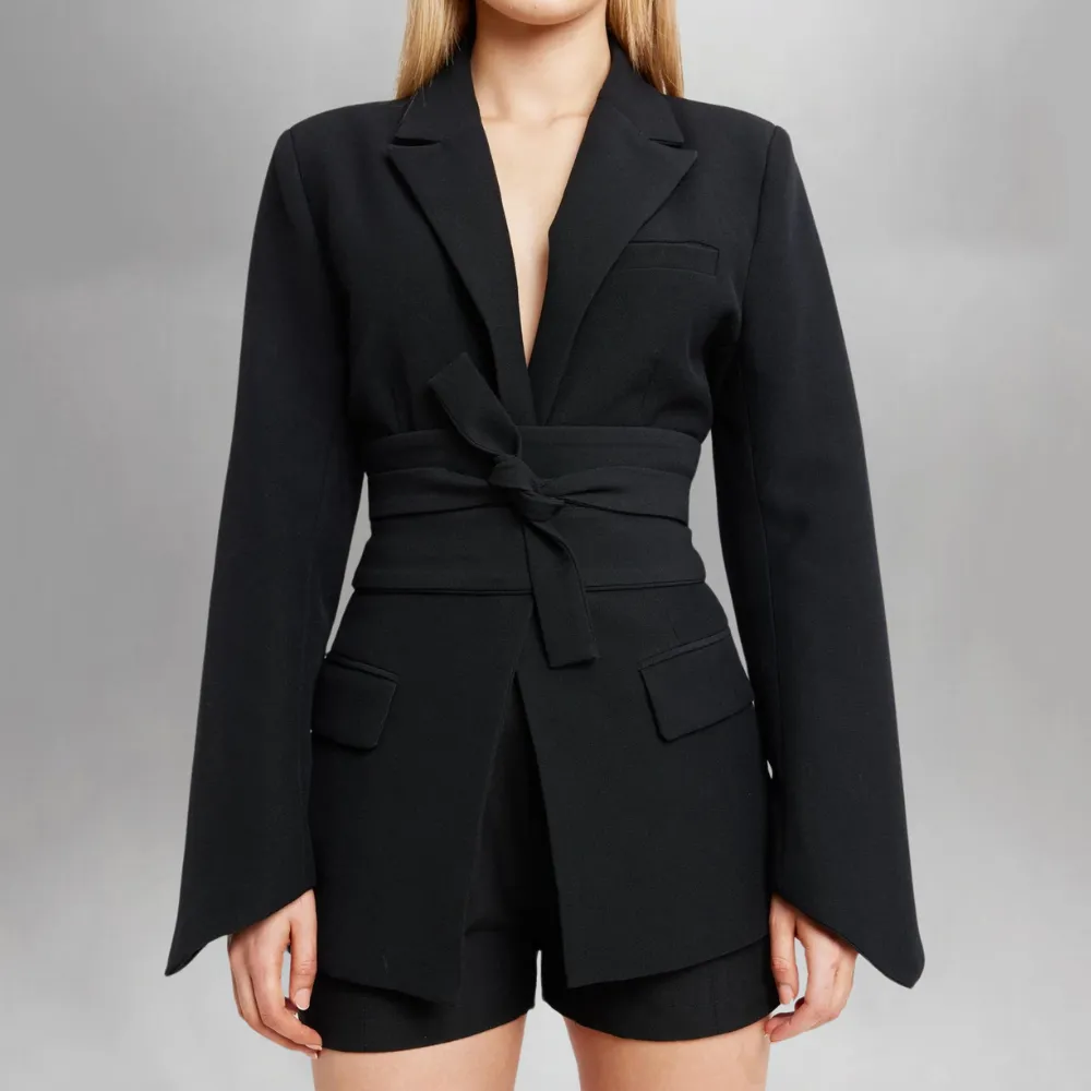 Refined Belted Women's Blazer
