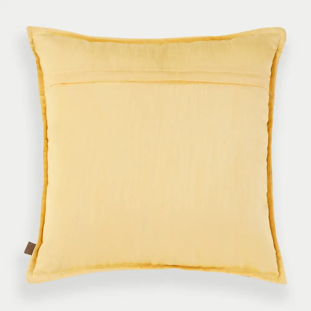 Yellow Bloom Embroidered Cushion Cover