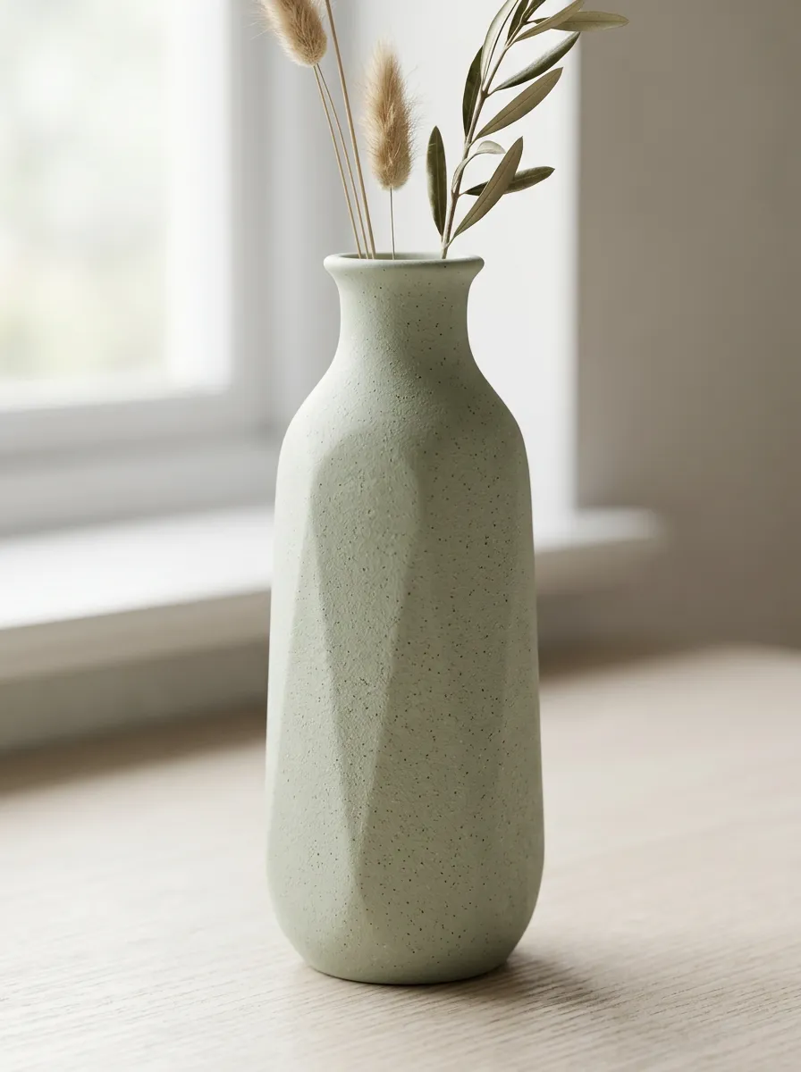 Minimalist Geometric Textured Table Vase