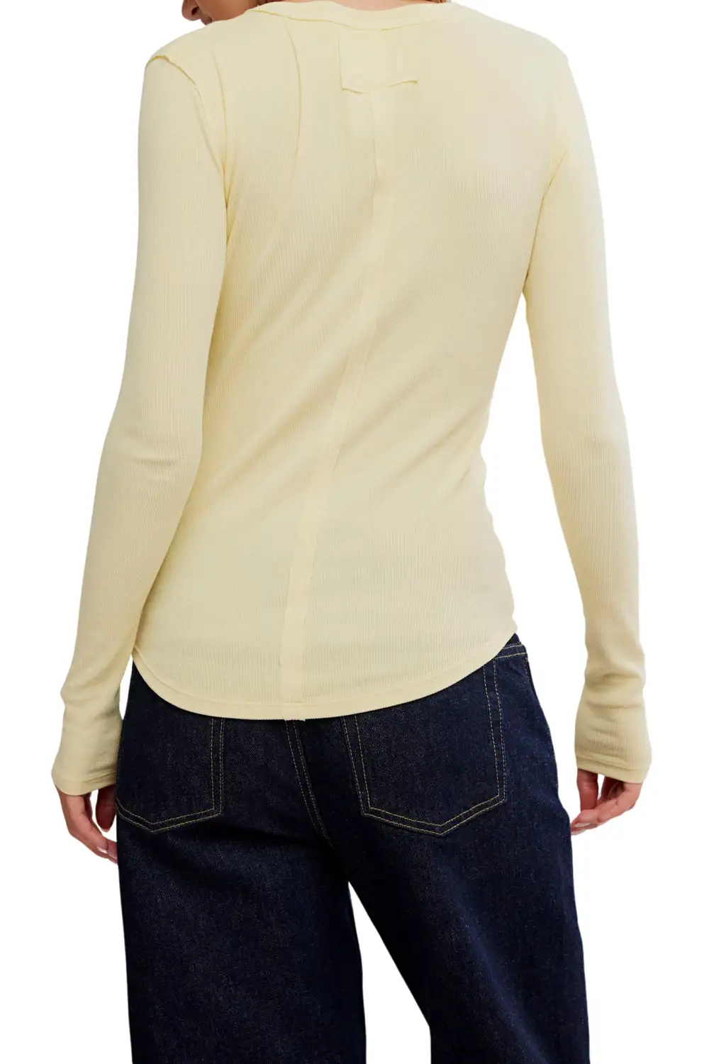 Henley Fitted Soft Stretch Long Sleeve Top