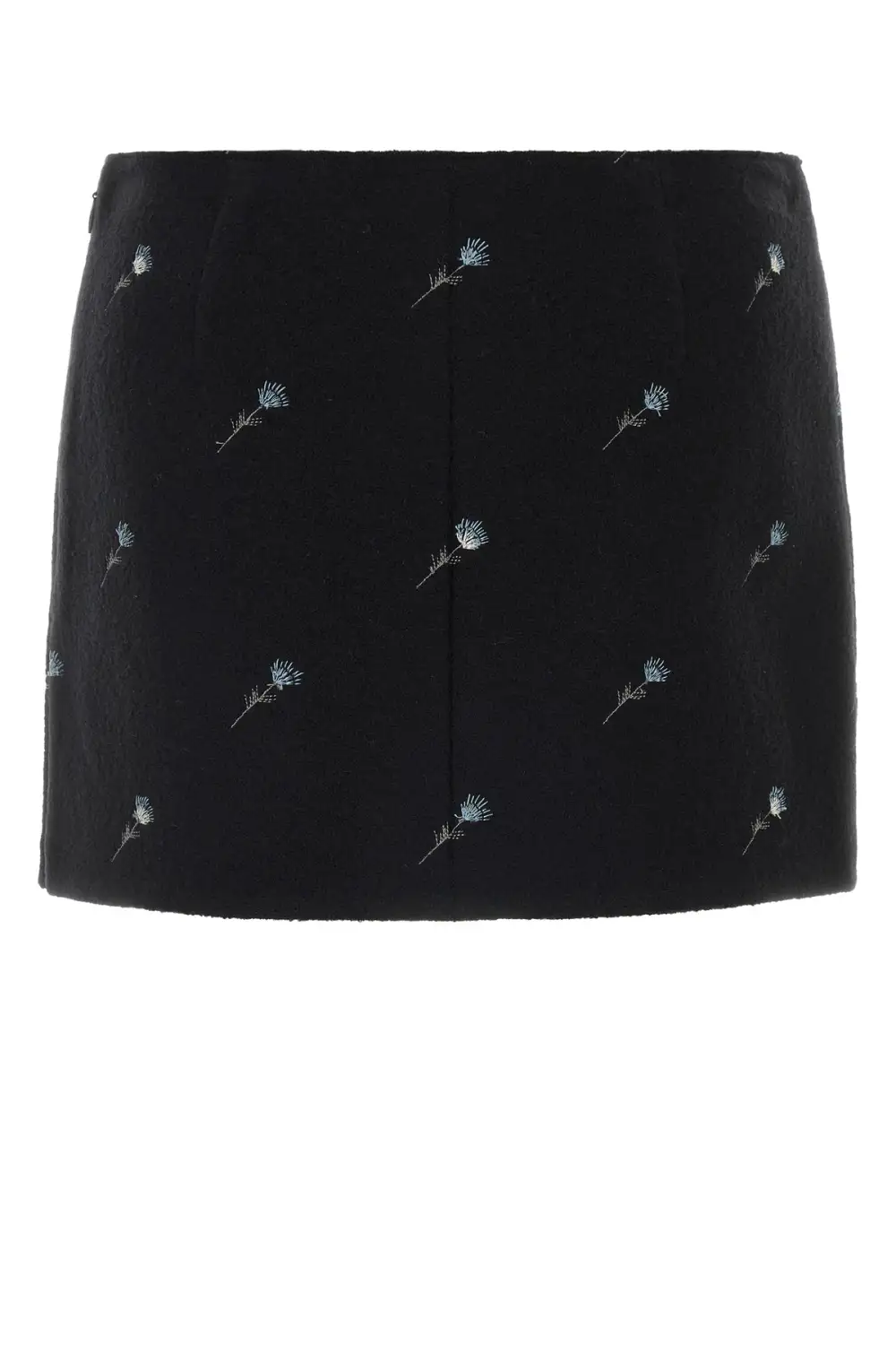 Mini Embroidered Wool Skirt