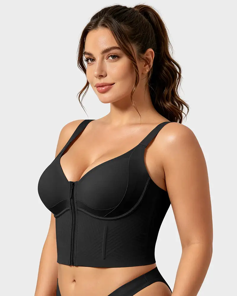 Anti-Gravity™ Zip-Front Shaping Longline Bra