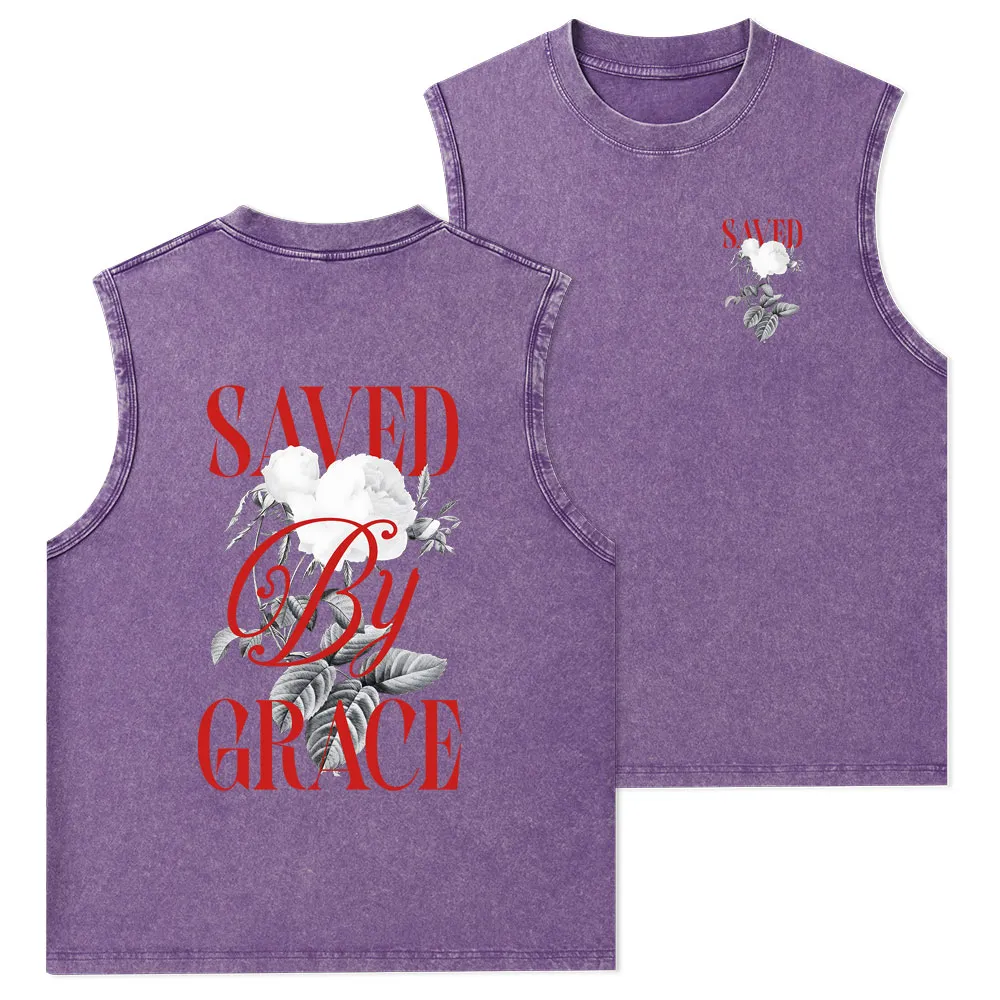 Saved By Grace Christian Washed Tank Top
