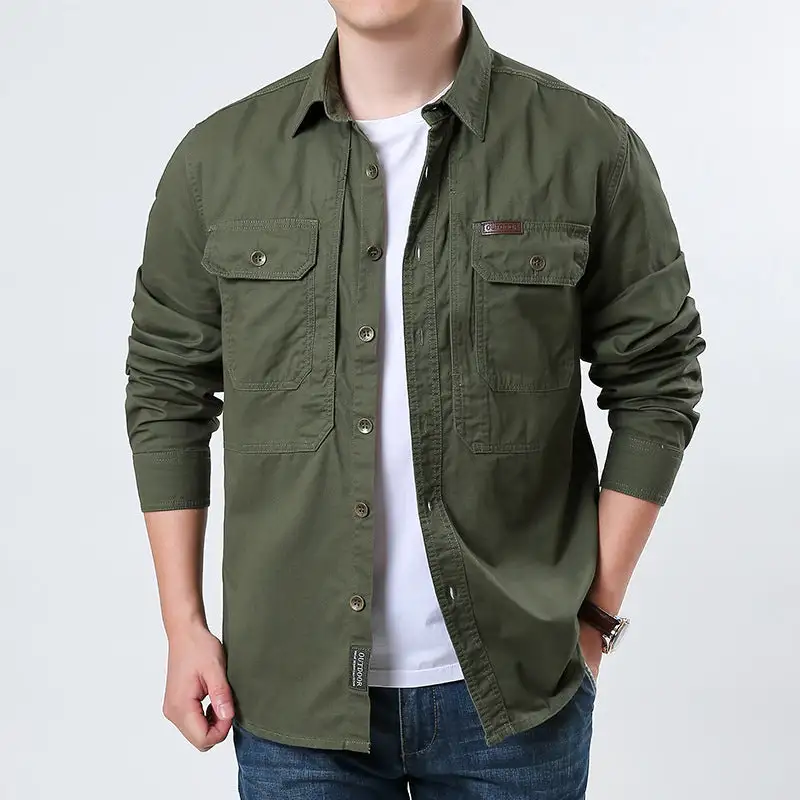 Men's Practical Utility Shirt With Chest Pockets