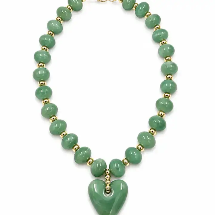 Beaded Heart Statement Necklace
