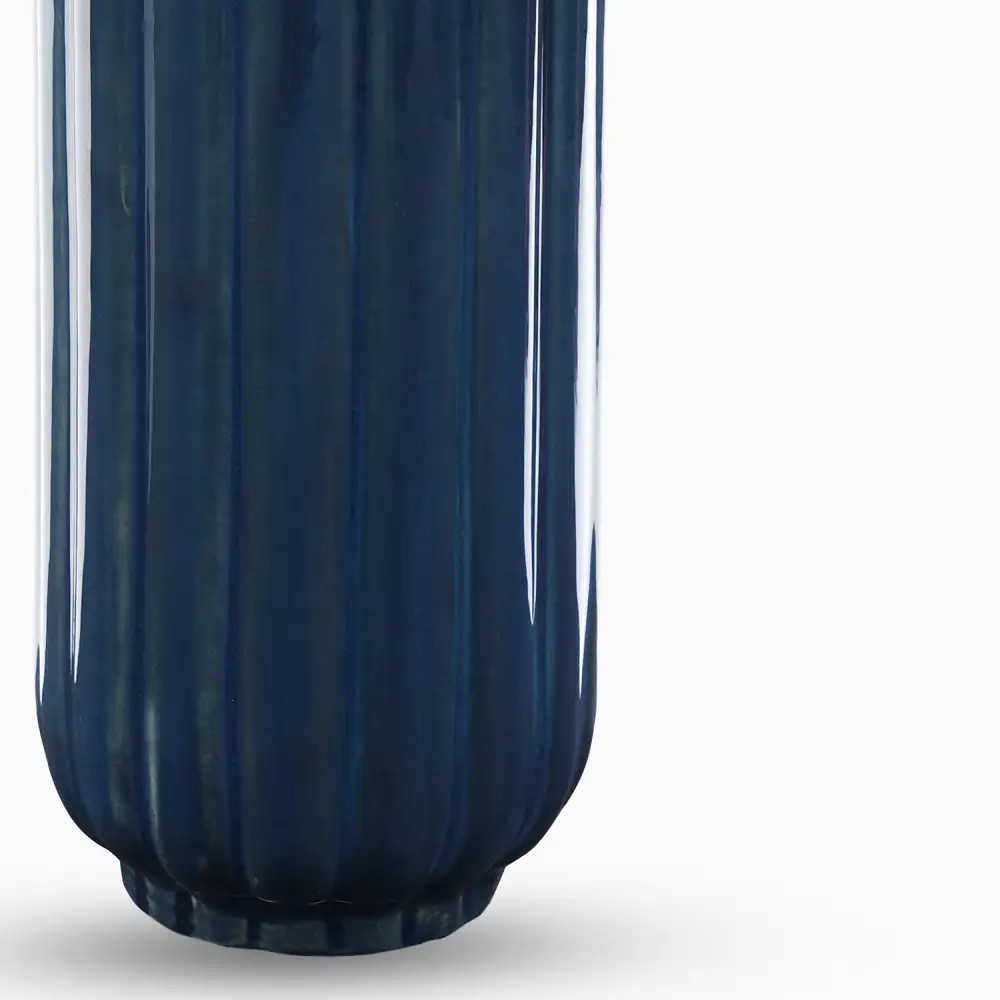 Navy Linear Ceramic Vase